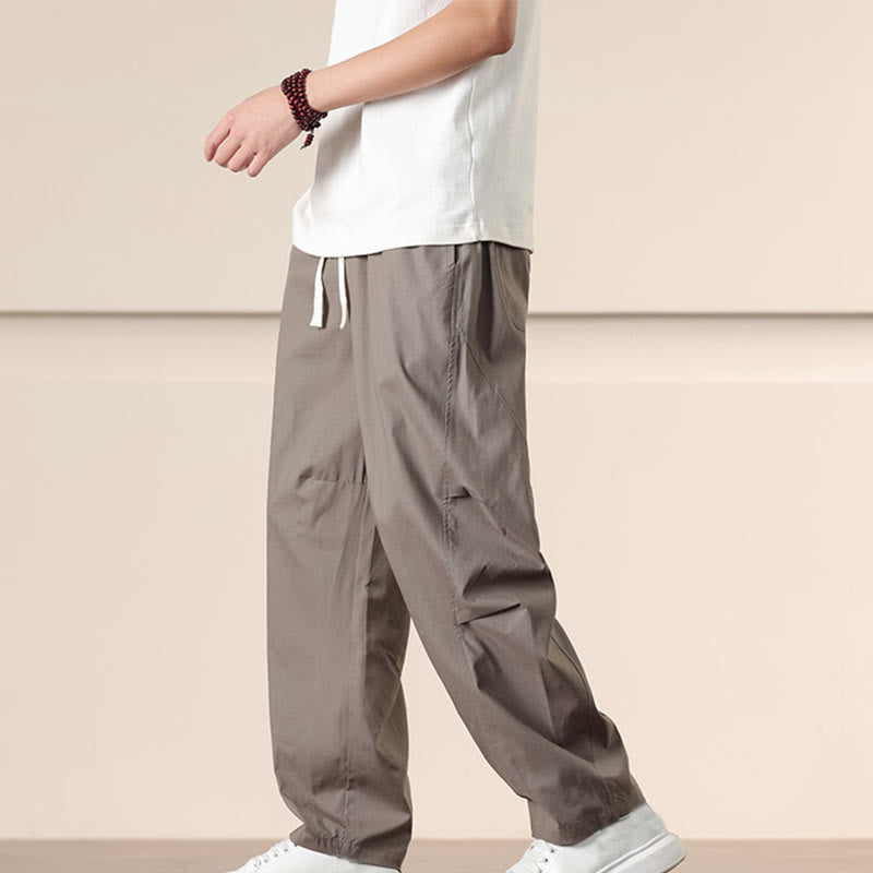 Buddha Stonesカジュアル ヴィンテージ 無地 ドローストリング メンズ カーゴパンツ ポケット付き - タン - US/UK/AU46、 EU56 (5XL) - image 27