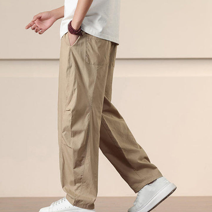 Buddha Stonesカジュアル ヴィンテージ 無地 ドローストリング メンズ カーゴパンツ ポケット付き - image 4