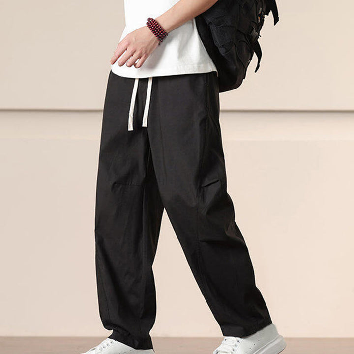 Buddha Stonesカジュアル ヴィンテージ 無地 ドローストリング メンズ カーゴパンツ ポケット付き - image 14