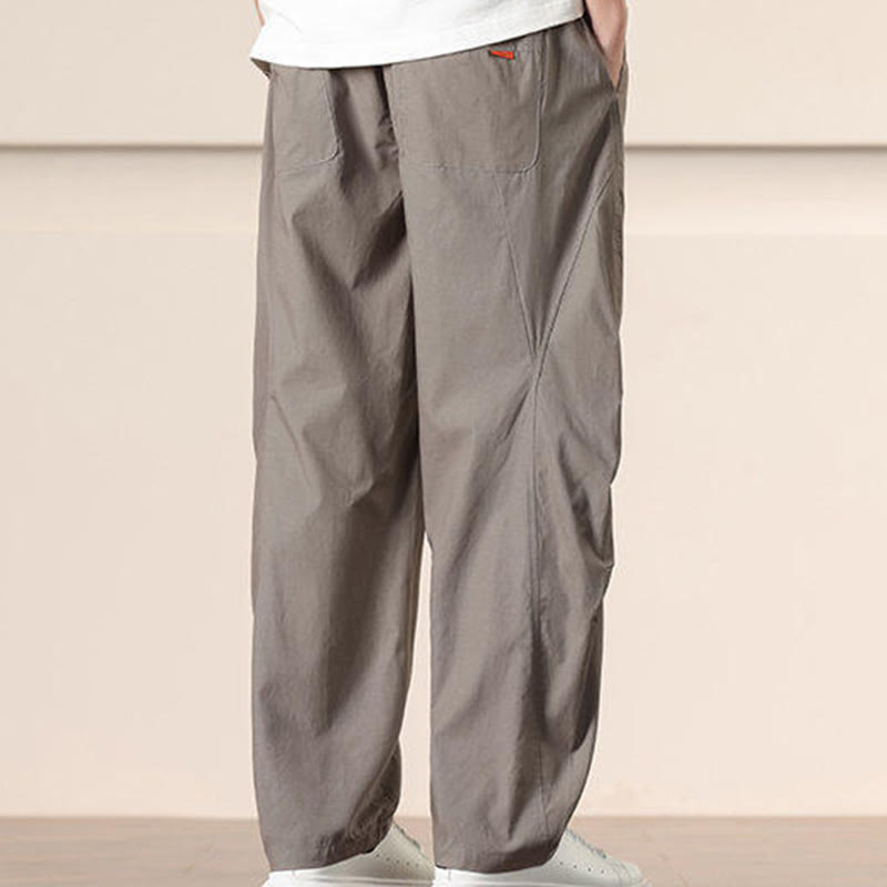 Buddha Stonesカジュアル ヴィンテージ 無地 ドローストリング メンズ カーゴパンツ ポケット付き - image 32