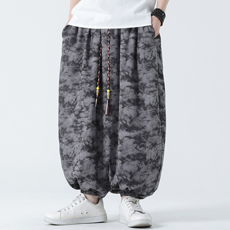 Buddha Stonesレトロ カジュアル ドローストリングデザイン 花柄 メンズ ハーレムパンツ ポケット付き - image 15