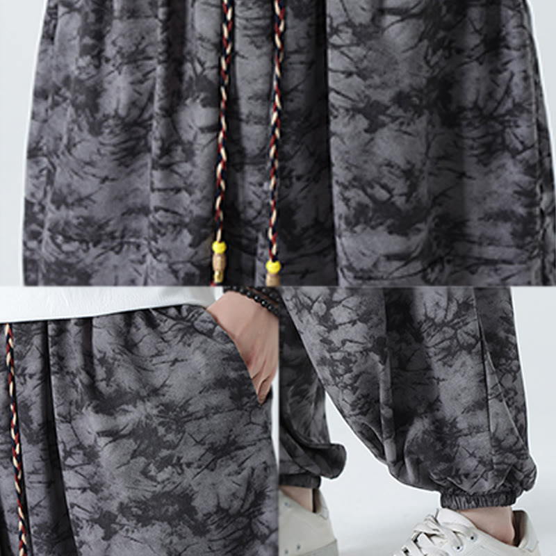 Buddha Stonesレトロ カジュアル ドローストリングデザイン 花柄 メンズ ハーレムパンツ ポケット付き - image 21