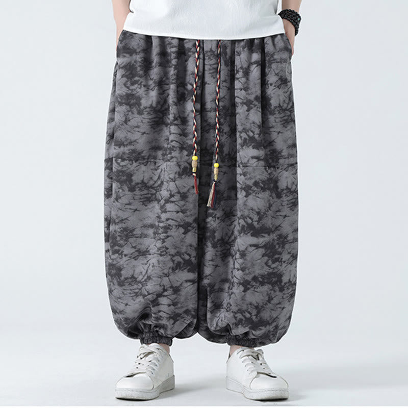 Buddha Stonesレトロ カジュアル ドローストリングデザイン 花柄 メンズ ハーレムパンツ ポケット付き - image 13