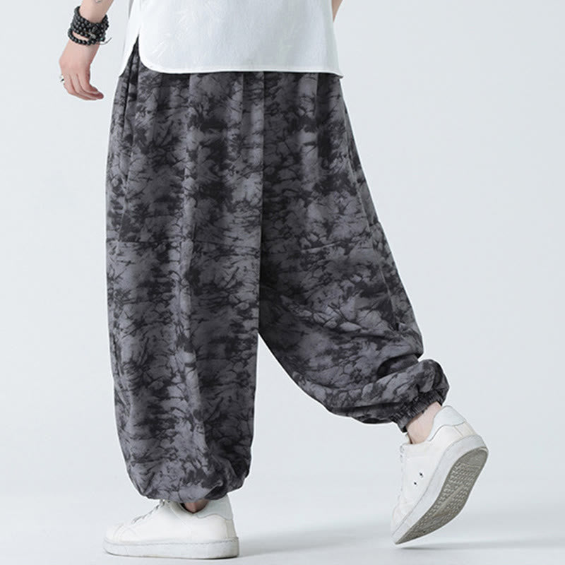 Buddha Stonesレトロ カジュアル ドローストリングデザイン 花柄 メンズ ハーレムパンツ ポケット付き - image 16