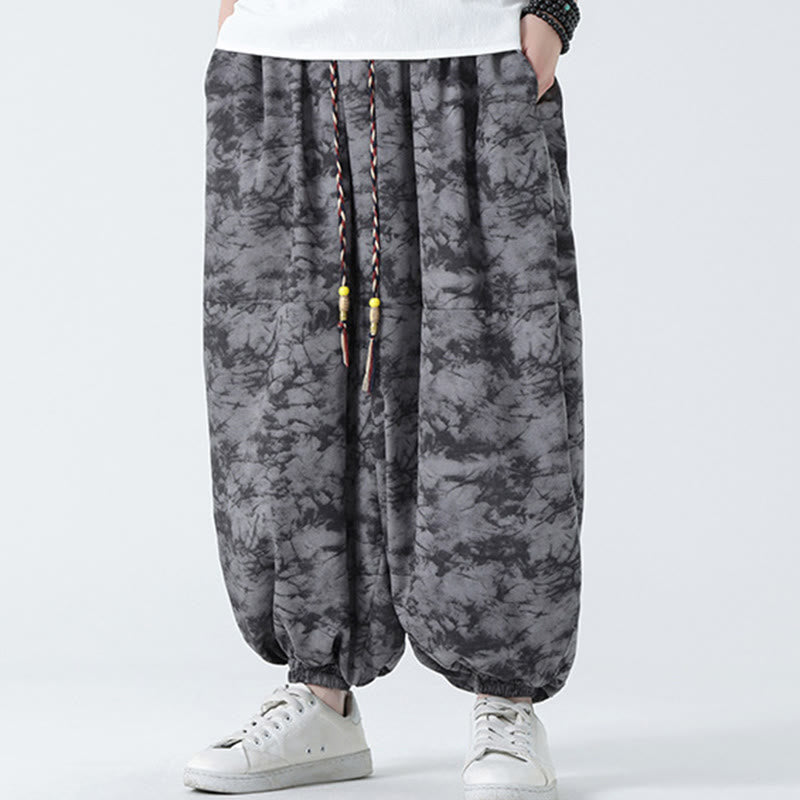 Buddha Stonesレトロ カジュアル ドローストリングデザイン 花柄 メンズ ハーレムパンツ ポケット付き - image 18