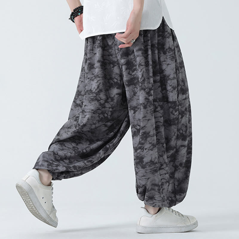 Buddha Stonesレトロ カジュアル ドローストリングデザイン 花柄 メンズ ハーレムパンツ ポケット付き - image 14