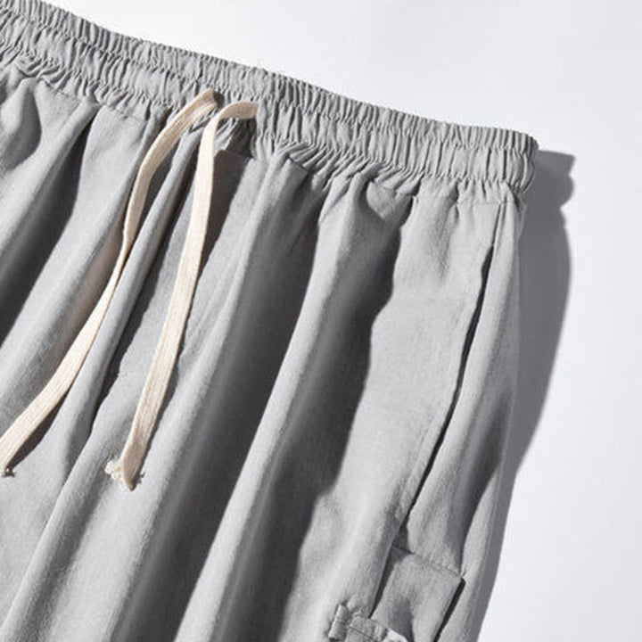 Buddha Stonesカジュアルパッチワーククレーン柄カエルボタンデザインメンズワイドレッグパンツポケット付き - image 22