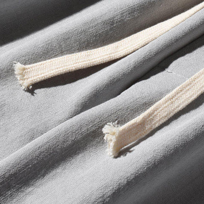 Buddha Stonesカジュアルパッチワーククレーン柄カエルボタンデザインメンズワイドレッグパンツポケット付き - image 24