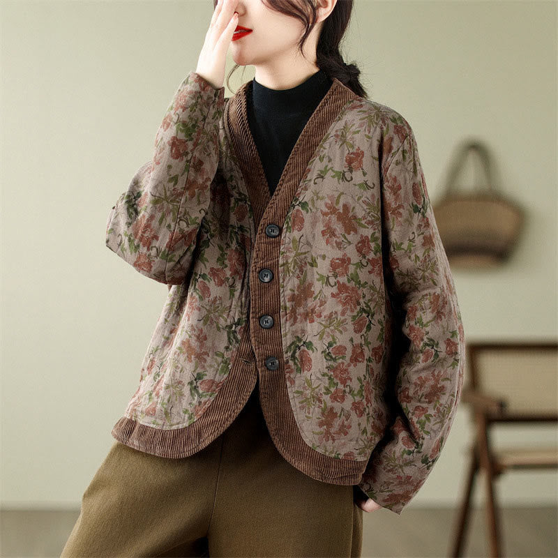 Buddha Stonesフラワージャカード レディース コットンパデッドジャケット - image 3
