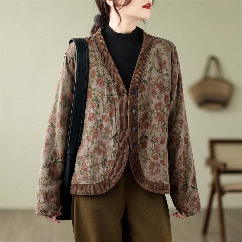 Buddha Stonesフラワージャカード レディース コットンパデッドジャケット - image 2