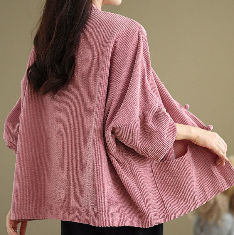 Buddha Stonesフロッグボタン スタンドカラー レディース コーデュロイ ジャケット - image 11