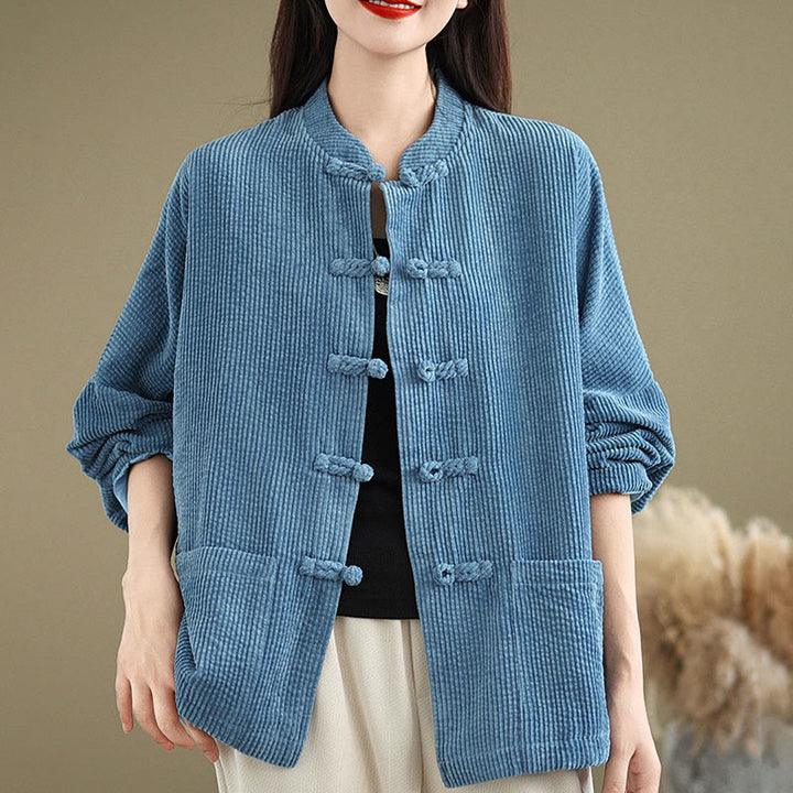 Buddha Stonesフロッグボタン スタンドカラー レディース コーデュロイ ジャケット - image 19