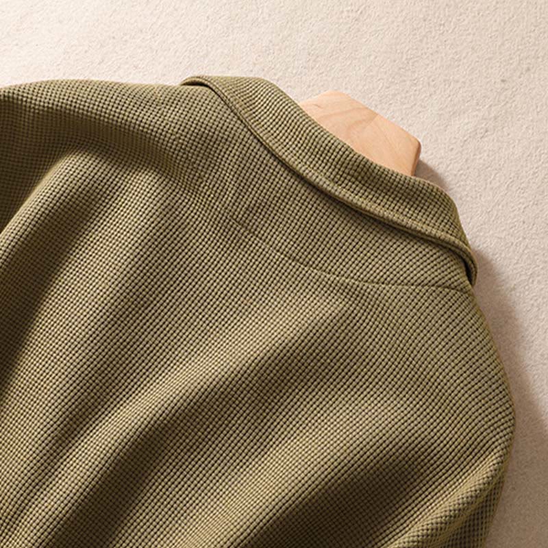 Buddha Stonesプレーンラペル レディース コットンジャケット ポケット付き - image 4