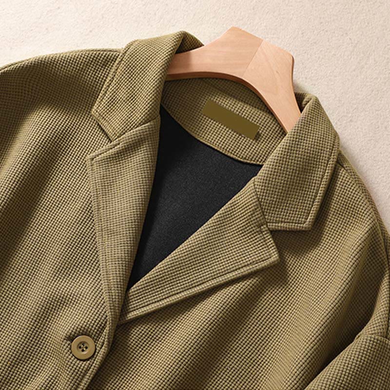 Buddha Stonesプレーンラペル レディース コットンジャケット ポケット付き - image 3