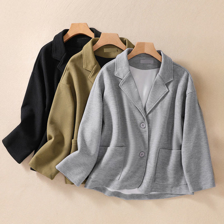 Buddha Stonesプレーンラペル レディース コットンジャケット ポケット付き - image 32