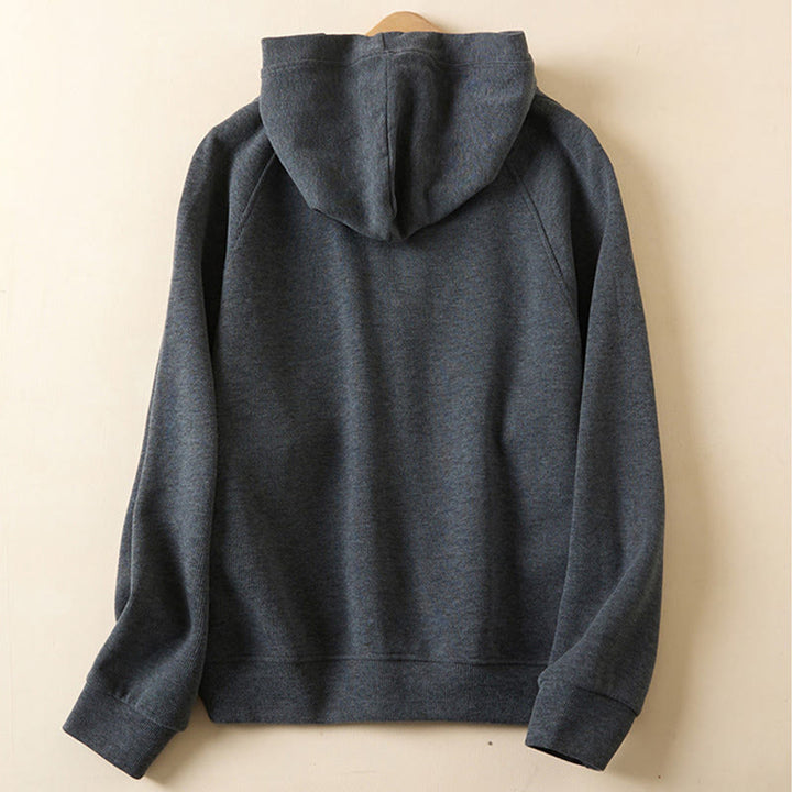 Buddha Stonesプレーンボタン レディース コットン フード付きジャケット ポケット付き - image 1