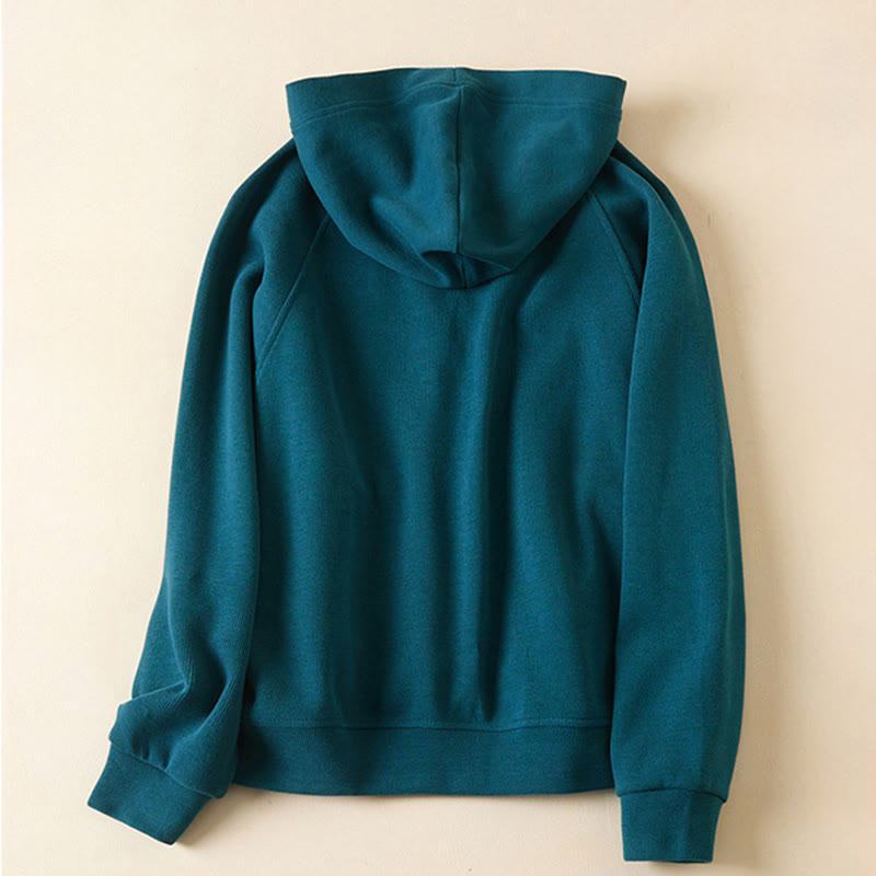 Buddha Stonesプレーンボタン レディース コットン フード付きジャケット ポケット付き - image 17