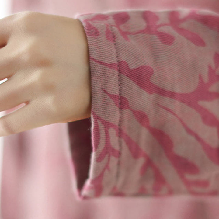 ポケット付きBuddha Stonesリーフプリントレディースジャケット - image 12