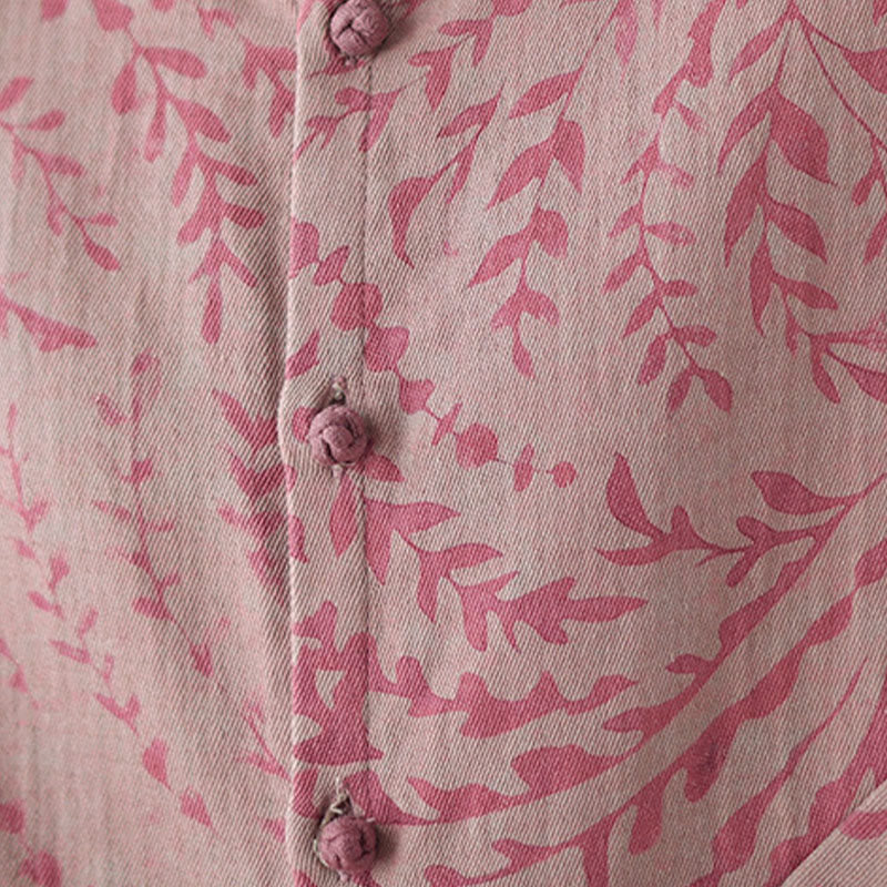 ポケット付きBuddha Stonesリーフプリントレディースジャケット - image 17