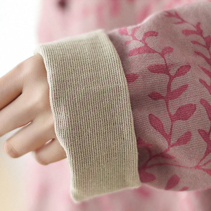 ポケット付きBuddha Stonesリーフプリントレディースジャケット - image 13