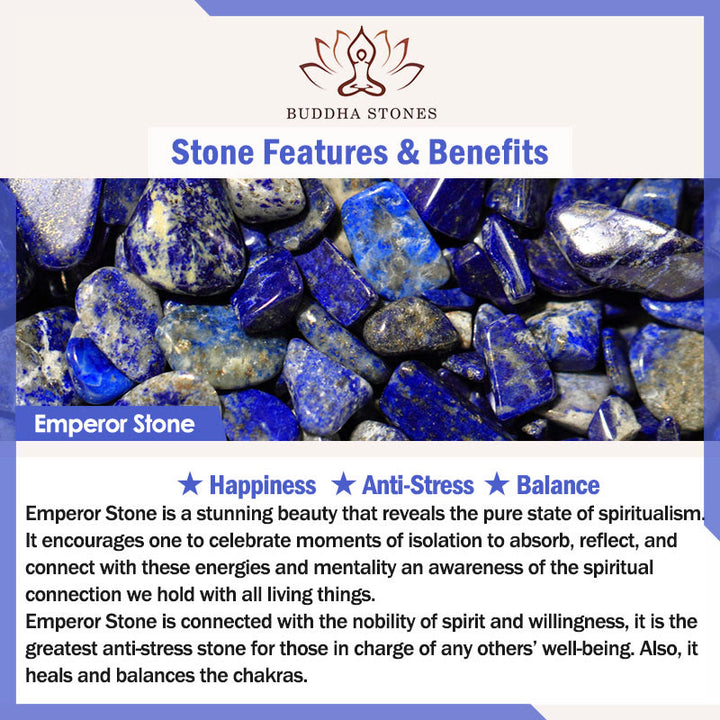 Buddha Stones天然 カラフル エンペラーストーン オーバル スクエアビーズ 抗ストレスブレスレット - image 9