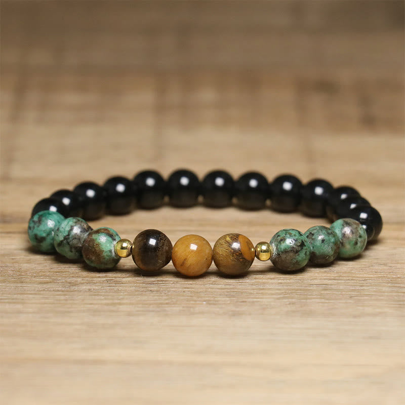 Buddha Stonesタイガーアイ ビーズ ガラス バランス セレニティ ブレスレット - image 7