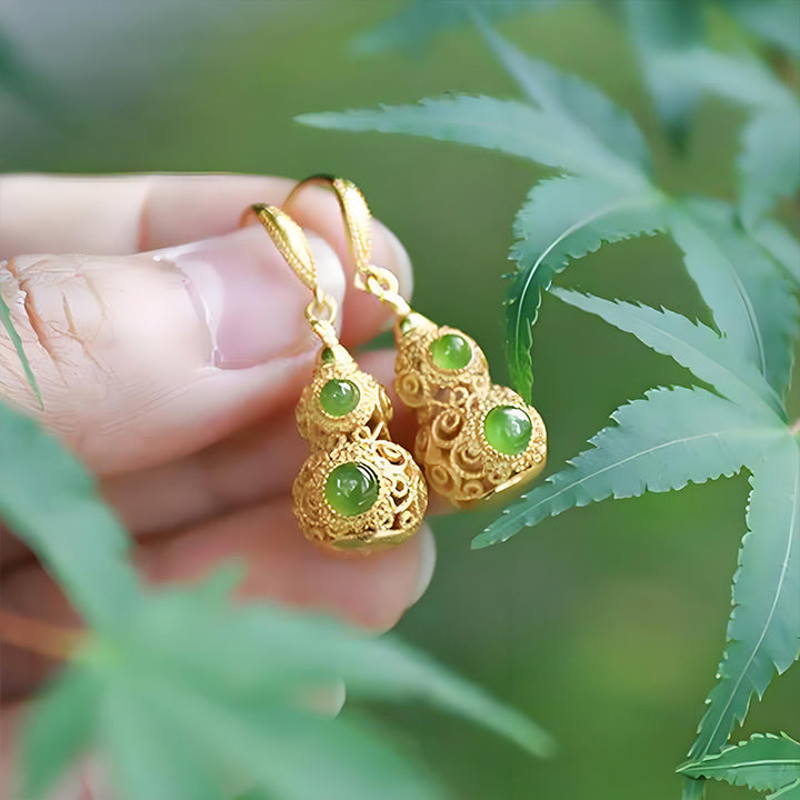 Buddha Stones銅製中空瓢箪笥豊かさのイヤリング - image 11