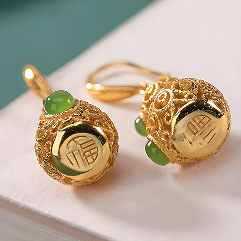 Buddha Stones銅製中空瓢箪笥豊かさのイヤリング - image 4