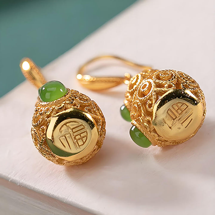 Buddha Stones銅製中空瓢箪笥豊かさのイヤリング - image 4