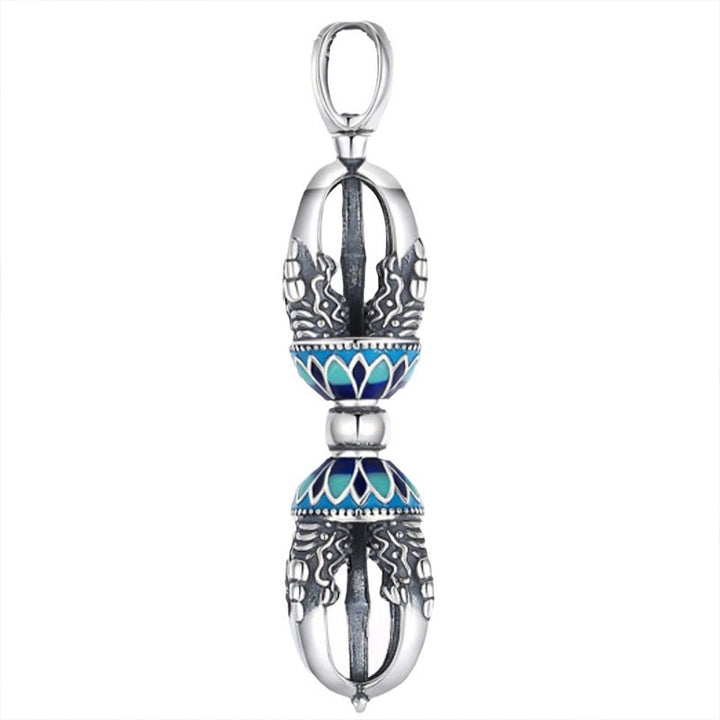 Buddha Stonesチベット銅金剛杵ドルジェスピリチュアルパワーネックレスペンダント - image 5