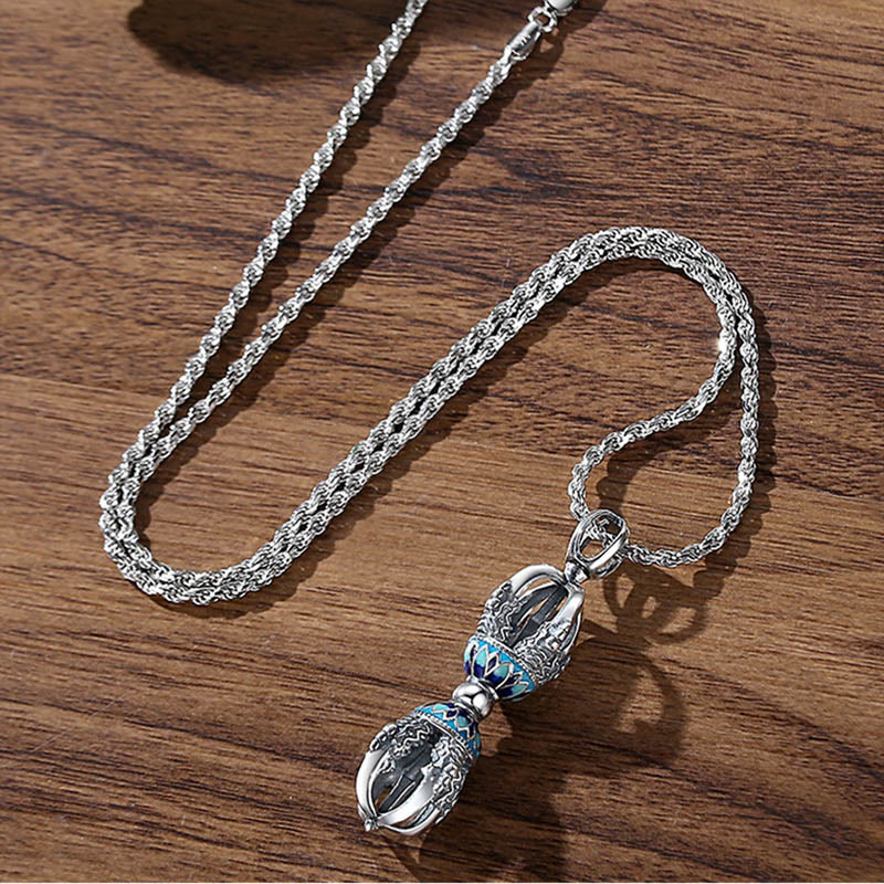Buddha Stonesチベット銅金剛杵ドルジェスピリチュアルパワーネックレスペンダント - image 2