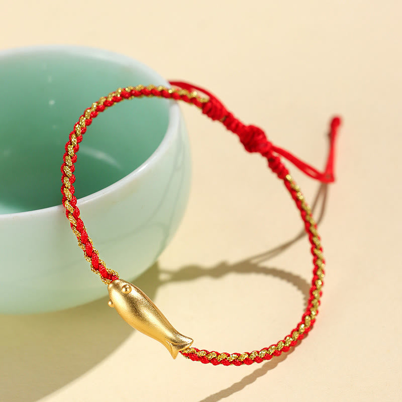 Buddha Stones999スターリングシルバー 幸運の鯉の守護ロープブレスレット - image 2