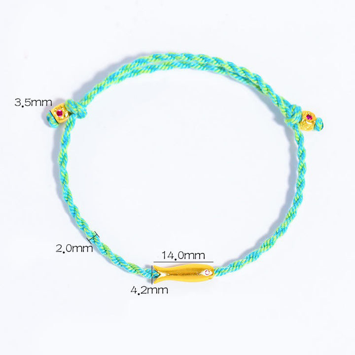 Buddha Stones銅製幸運鯉ロープブレスレット - image 4