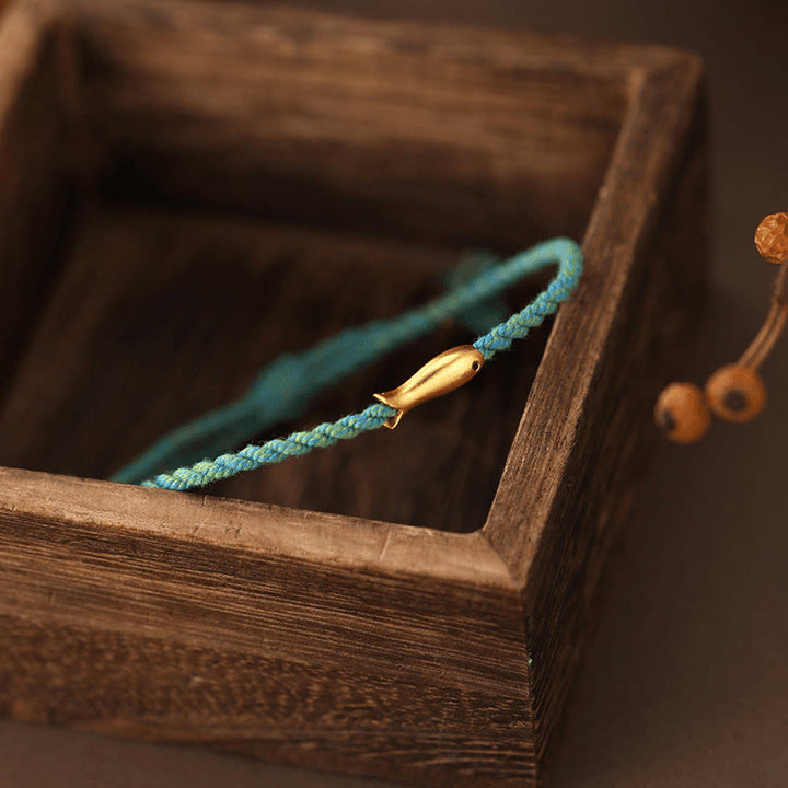 Buddha Stones銅製幸運鯉ロープブレスレット - image 3