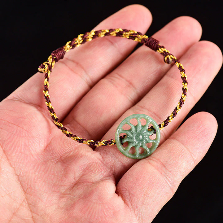Buddha Stones翡翠太陽編みロープ豊穣ブレスレット - image 7