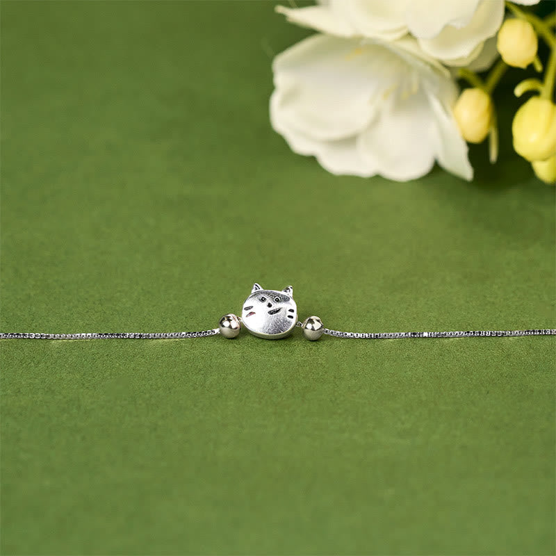 Buddha Stones925スターリングシルバー ミニキャット良縁祈願チェーンブレスレット - image 2
