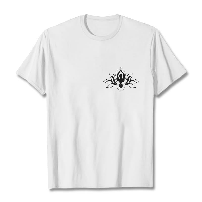 Buddha Stones、蓮、瞑想、仏陀の模様のデザインTシャツ - 白 - 2XL - image 1