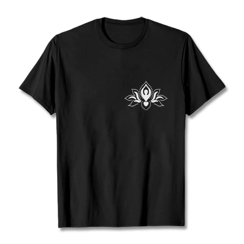 Buddha Stones、蓮、瞑想、仏陀の模様のデザインTシャツ - 黒 - 2XL - image 5