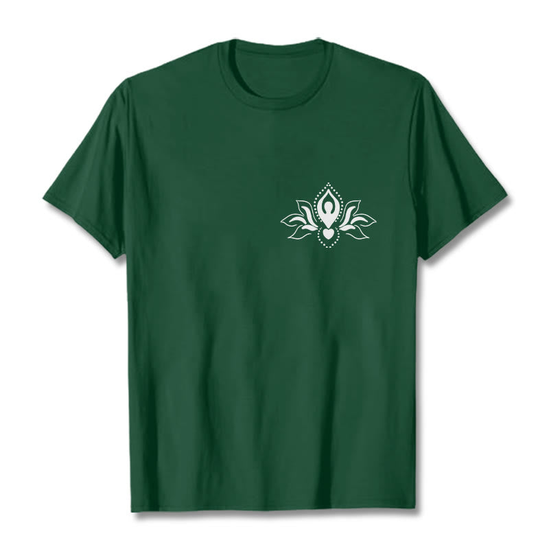 Buddha Stones、蓮、瞑想、仏陀の模様のデザインTシャツ - フォレストグリーン - 2XL - image 11