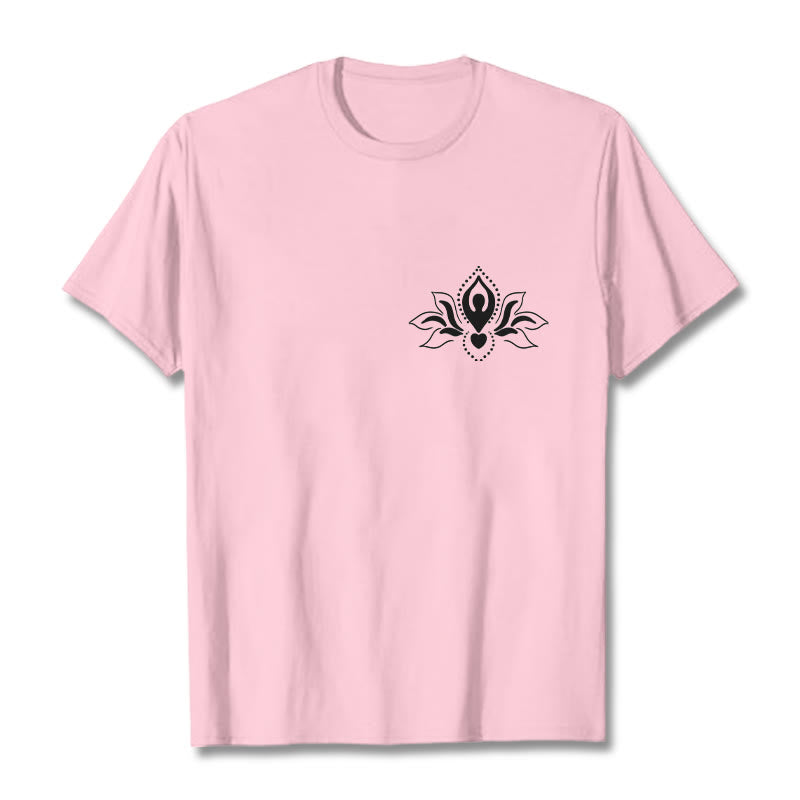 Buddha Stones、蓮、瞑想、仏陀の模様のデザインTシャツ - ライトピンク - 2XL - image 13