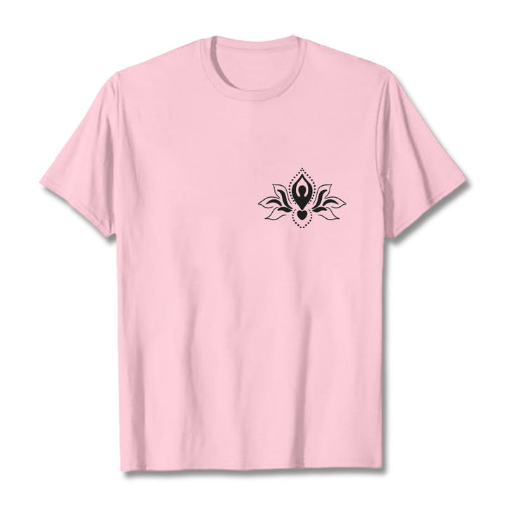 Buddha Stones、蓮、瞑想、仏陀の模様のデザインTシャツ - ライトピンク - 2XL - image 13
