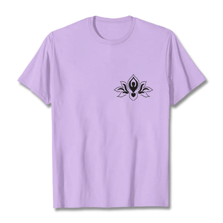 Buddha Stones、蓮、瞑想、仏陀の模様のデザインTシャツ - 梅 - 2XL - image 17