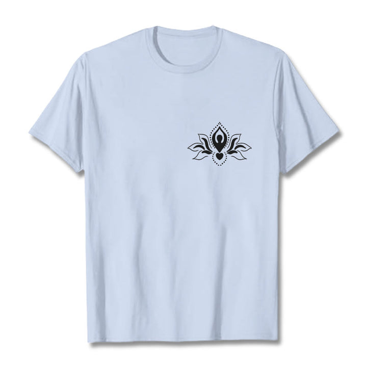 Buddha Stones、蓮、瞑想、仏陀の模様のデザインTシャツ - ライトシアン - 2XL - image 19