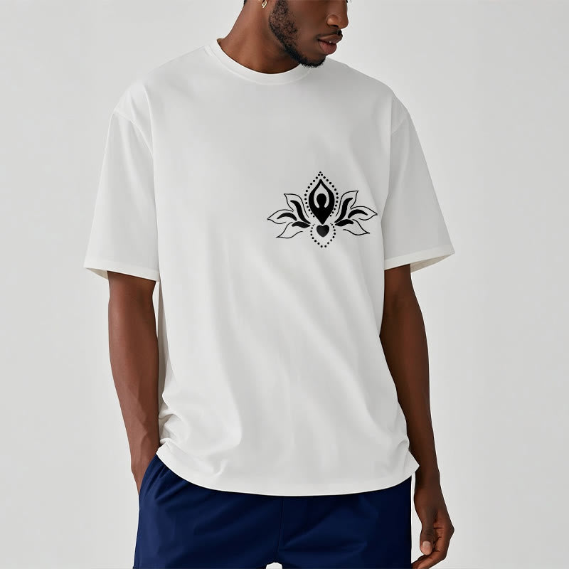 Buddha Stones、蓮、瞑想、仏陀の模様のデザインTシャツ - image 2