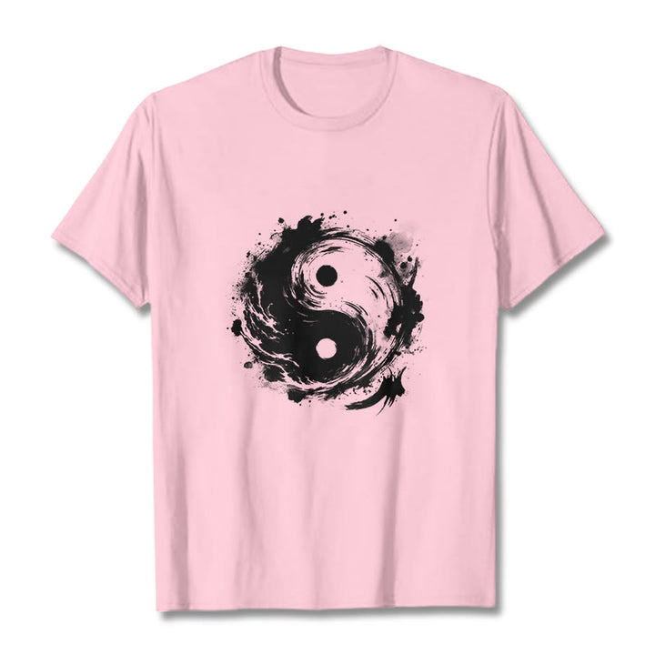 Buddha Stones陰陽バランスデザインTシャツ - ライトピンク - 2XL - image 13