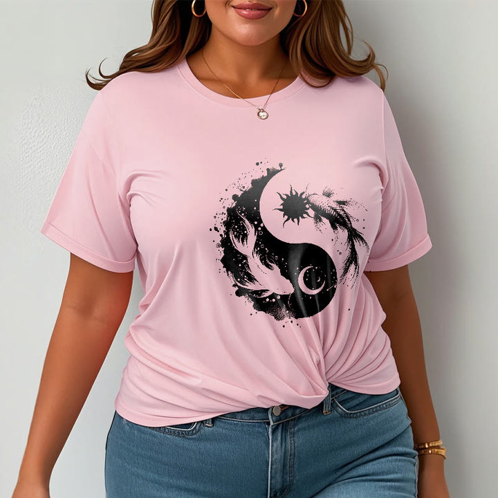 仏陀の石、太陽と月、陰陽鯉柄Tシャツ - image 14