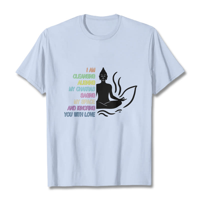 Buddha Stones、仏陀の蓮の花、瞑想デザインTシャツ - ライトシアン - グレー - image 19