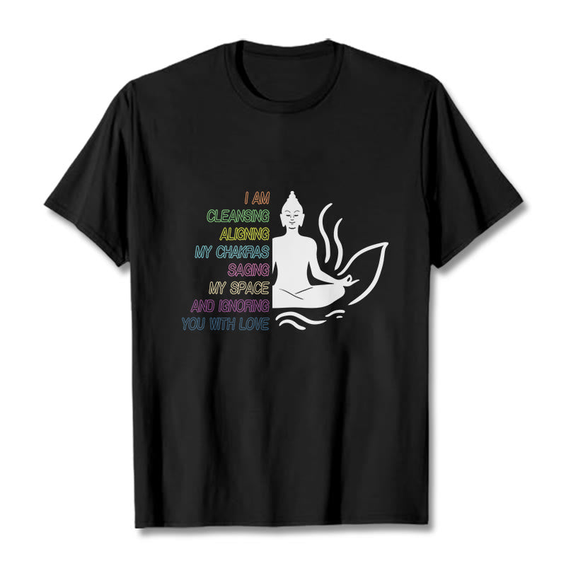 Buddha Stones、仏陀の蓮の花、瞑想デザインTシャツ - 黒 - グレー - image 5