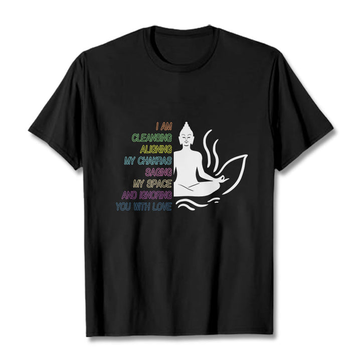 Buddha Stones、仏陀の蓮の花、瞑想デザインTシャツ - 黒 - グレー - image 5