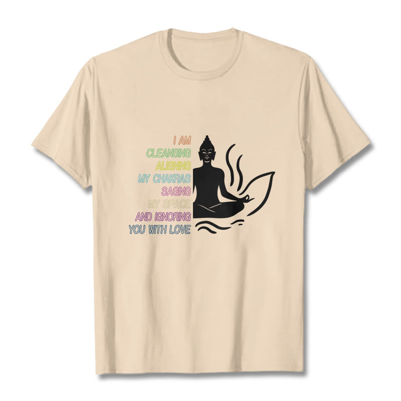 Buddha Stones、仏陀の蓮の花、瞑想デザインTシャツ - ビスク - グレー - image 9